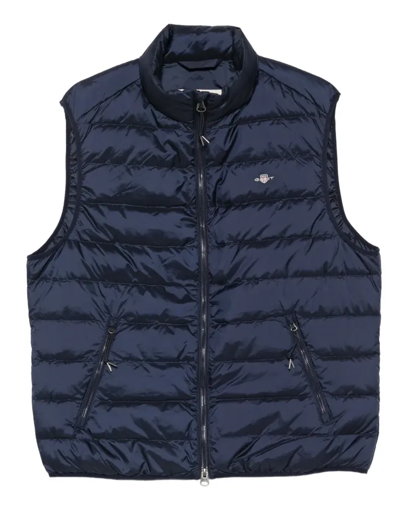 Gant quilted logo-embroidered gilet - Blau Blau