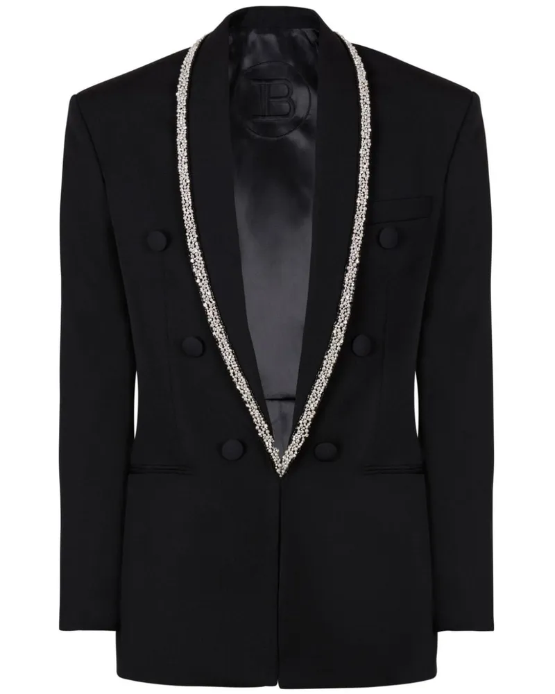 Balmain Grain-de-Poudre-Jacke - Schwarz Schwarz