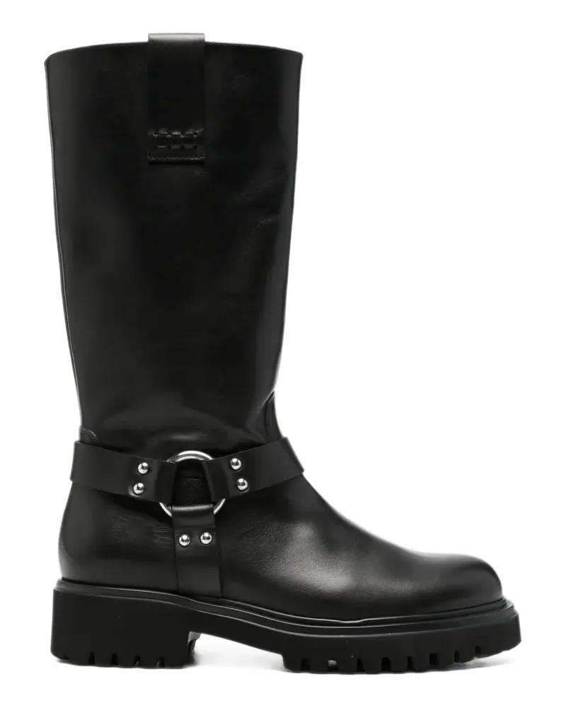 Guglielmo Rotta Webster harness-detail chunky-sole boots - Schwarz Schwarz