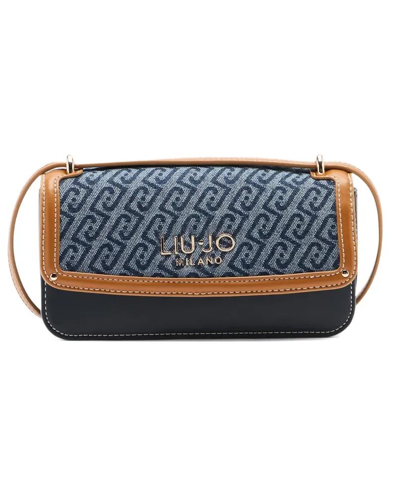 Liu Jo small jacquard flap crossbody bag - Blau Blau