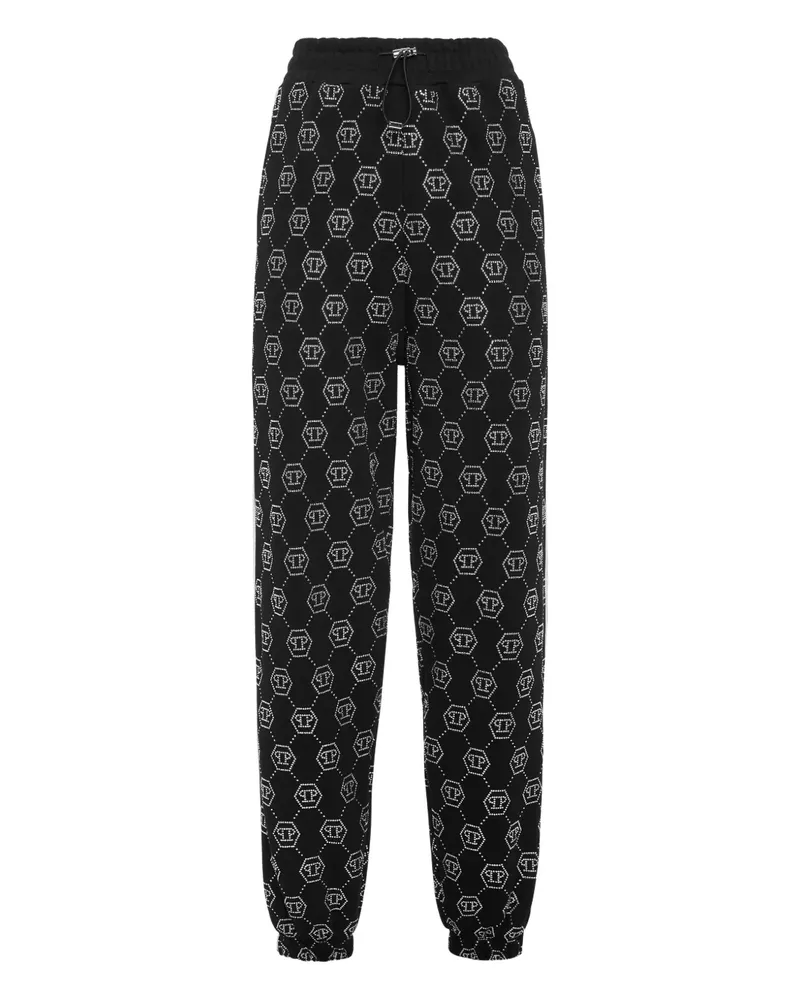 Philipp Plein Jogginghose mit Monogrammmuster - Schwarz Schwarz