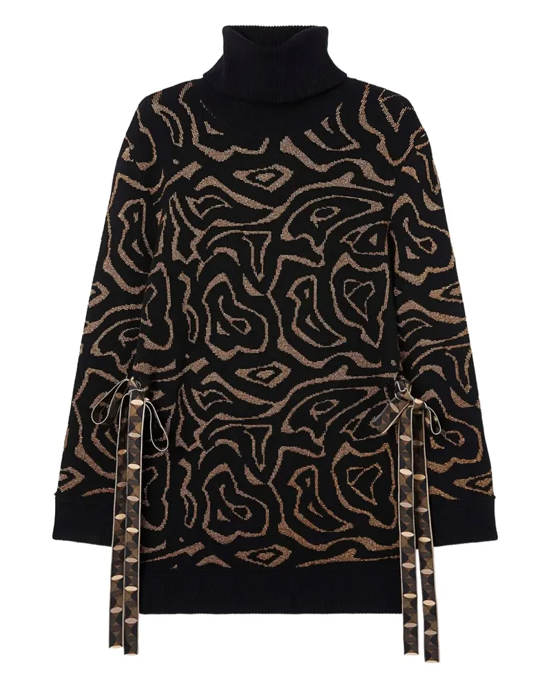 Emilio Pucci patterned tie-side sweater - Schwarz Schwarz