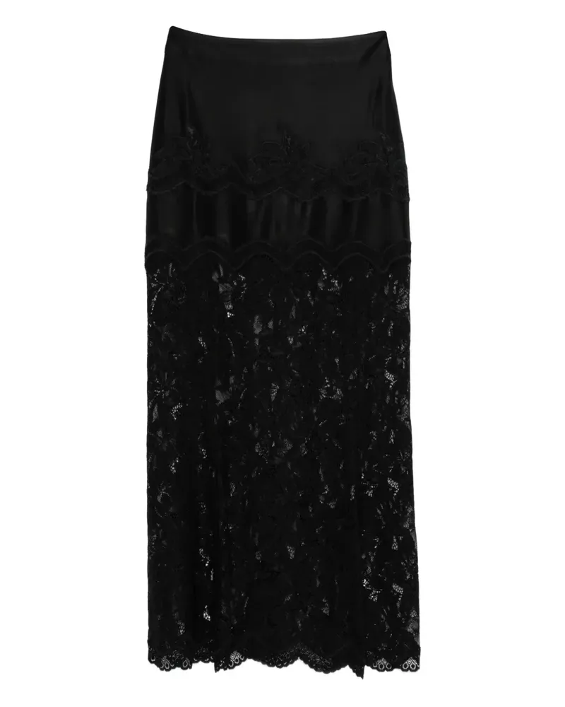 Paco Rabanne lace midi skirt - Schwarz Schwarz