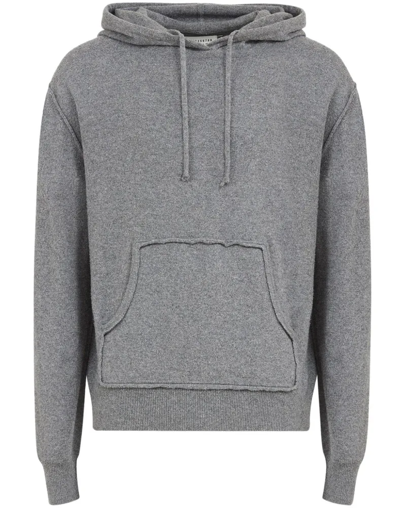 Maison Margiela Gestrickter Hoodie mit Beuteltasche - Grau Grau