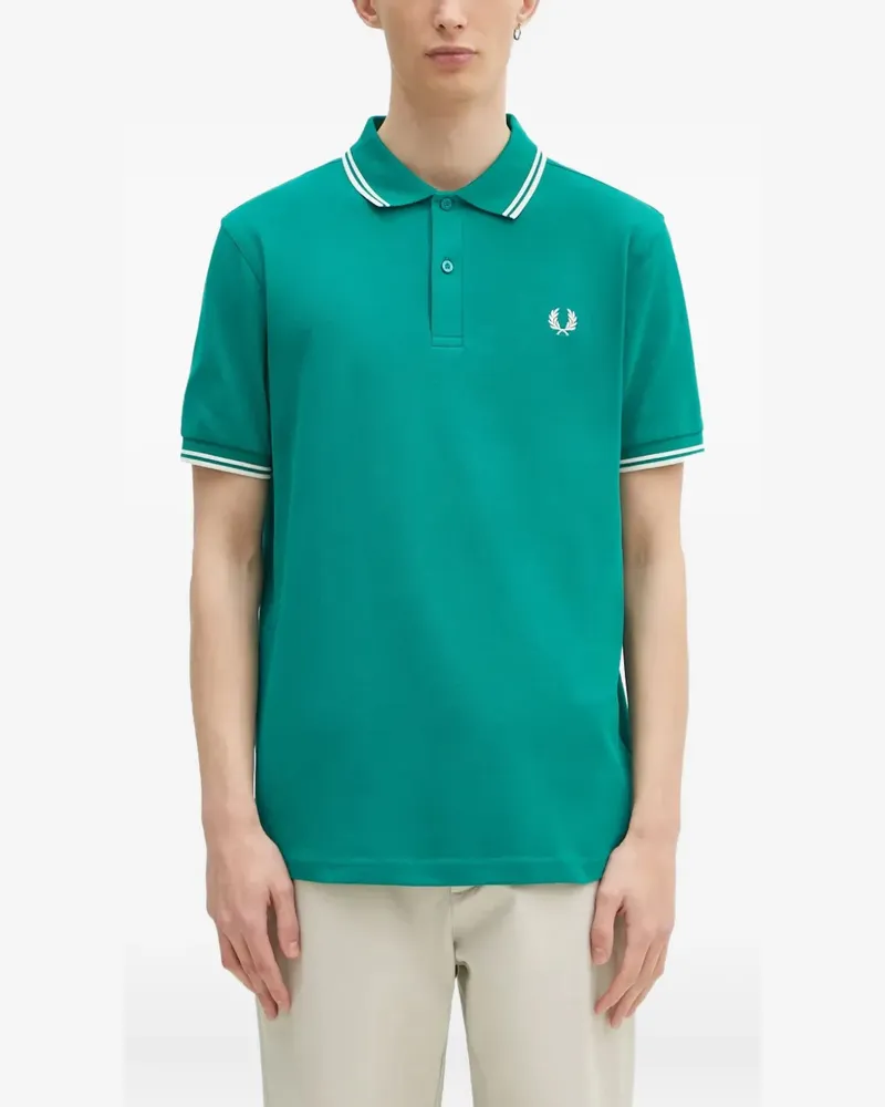 Fred Perry logo-embroidered polo shirt - Grün Grün