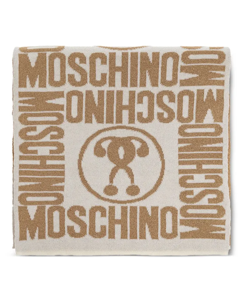 Moschino Teddy-Schal mit Logo-Muster - Nude Nude