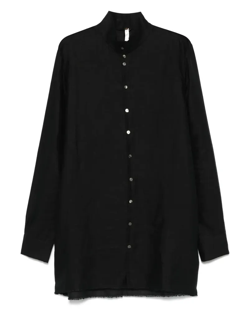Label Under Construction Hemd aus Leinen - Schwarz Schwarz