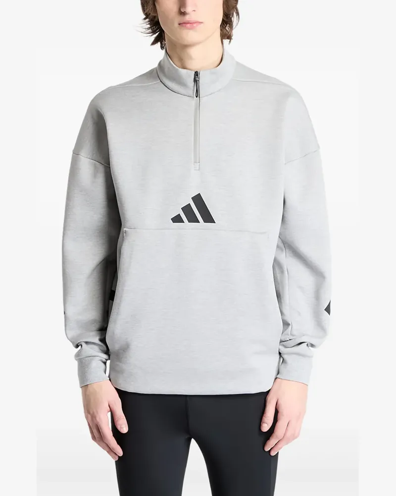 adidas Z.N.E. Sweatshirt mit kurzem Reißverschluss - Grau Grau