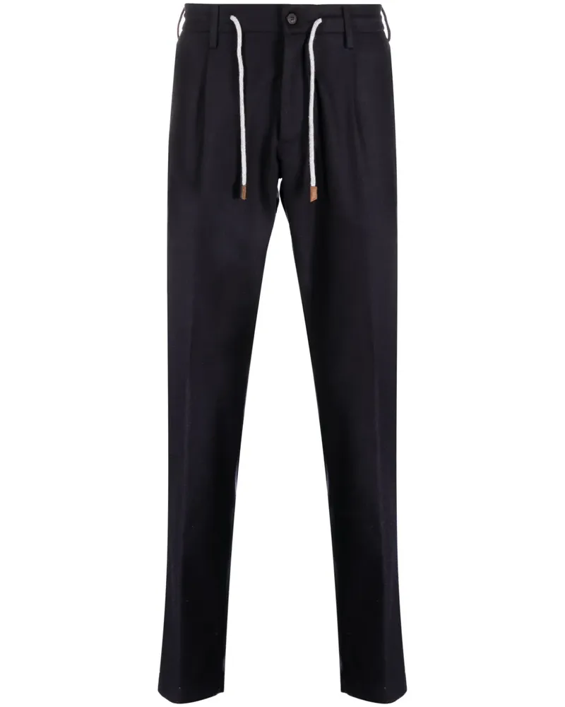 Eleventy Schmale Hose mit Kordelzug - Blau Blau