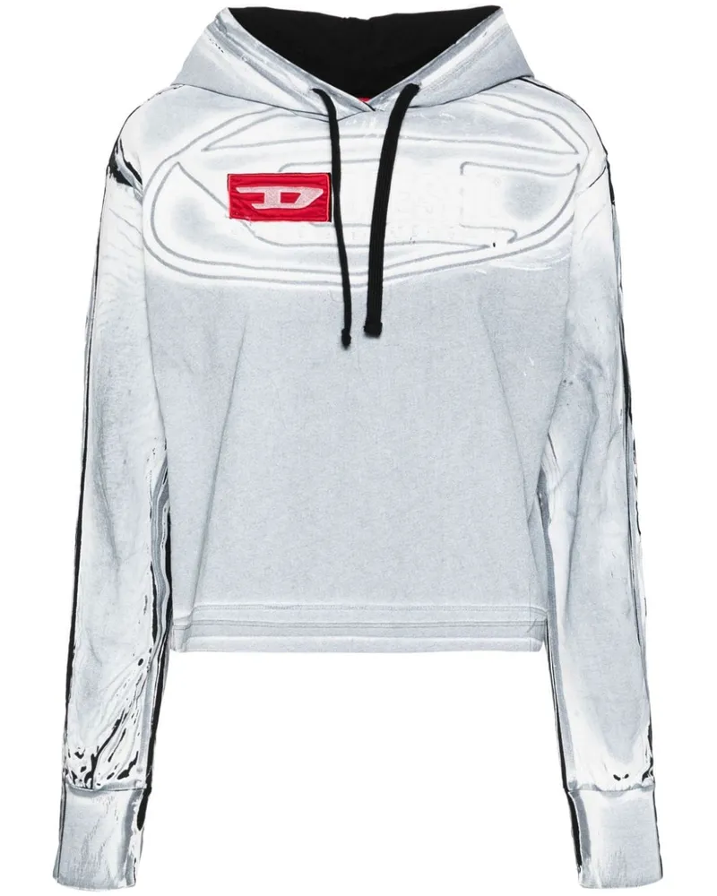 Diesel Kapuzenpullover mit Knitteroptik - Weiß Weiß