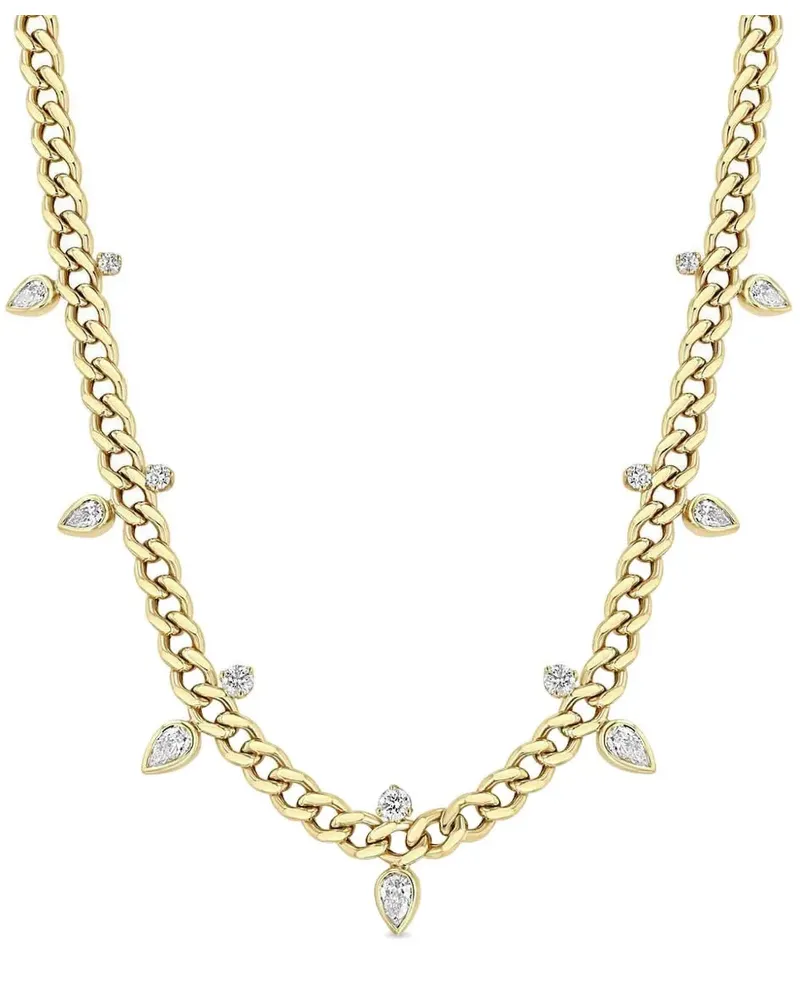 ZOË CHICCO 14kt Hollow Goldhalskette mit Diamant Gold