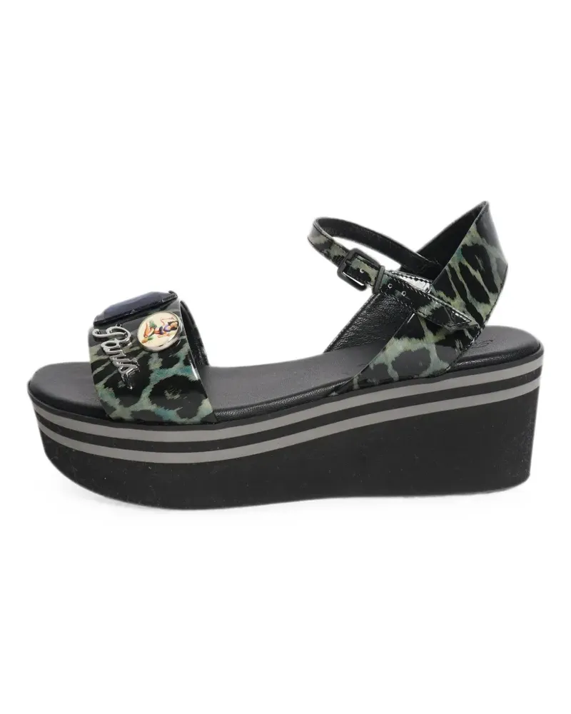 Robert Clergerie bejewelled platform sandals - Grün Grün
