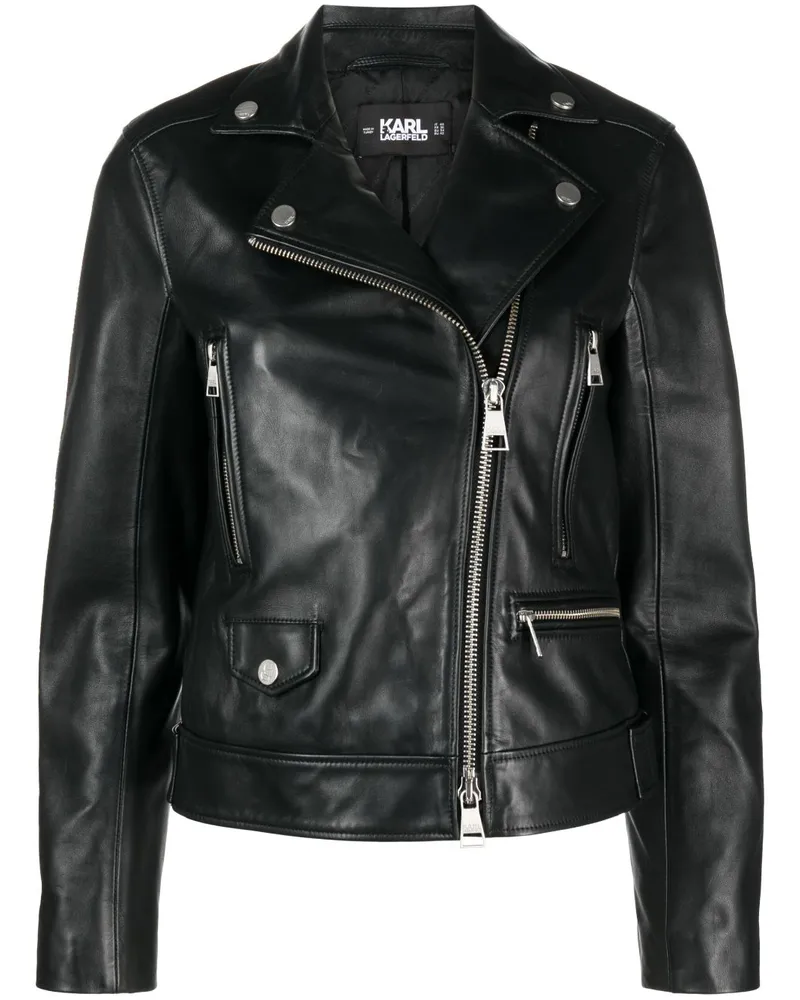 Karl Lagerfeld Klassische Bikerjacke - Schwarz Schwarz