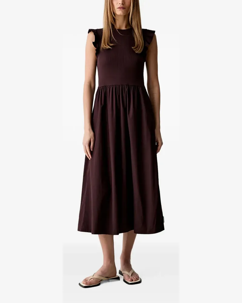 Marc O'Polo Gerüschtes Midikleid aus Rippstrick - Violett Violett