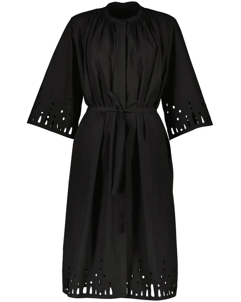 Yves Salomon Midikleid aus Popeline - Schwarz Schwarz