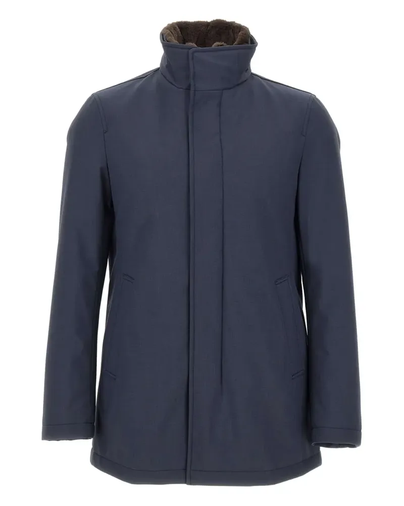 Herno faux fur collar parka - Blau Blau