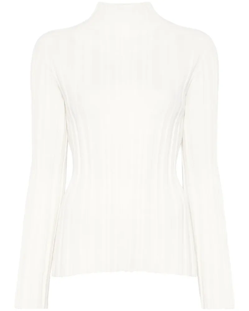 Issey Miyake Top mit Falten - Weiß Weiß