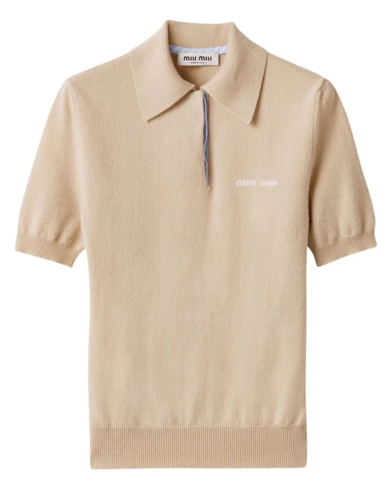 Miu Miu Poloshirt aus Kaschmir - Nude Nude