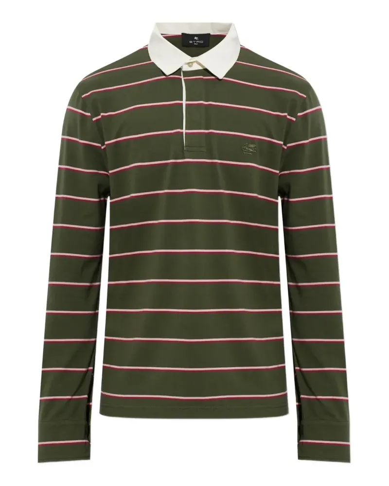 Etro Gestreiftes Poloshirt - Grün Grün