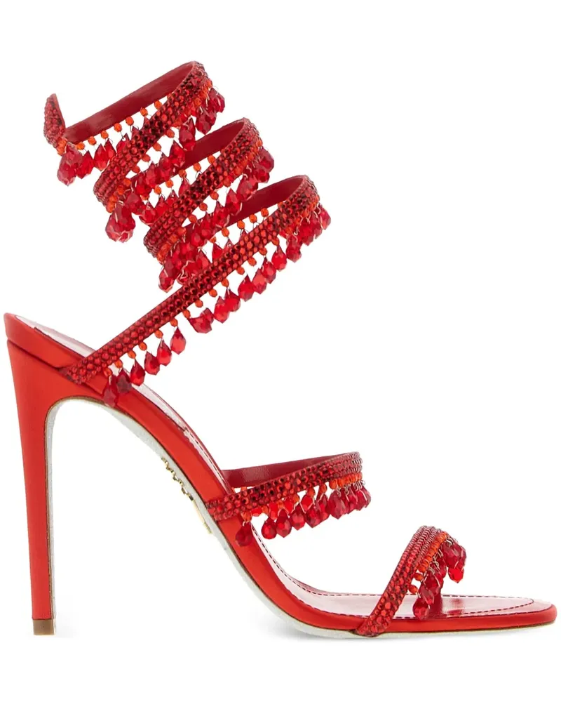 René Caovilla Sandalen mit Kristallen 105mm - Rot Rot