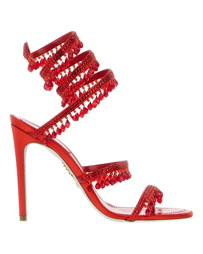 René Caovilla Sandalen mit Kristallen 105mm - Rot Rot
