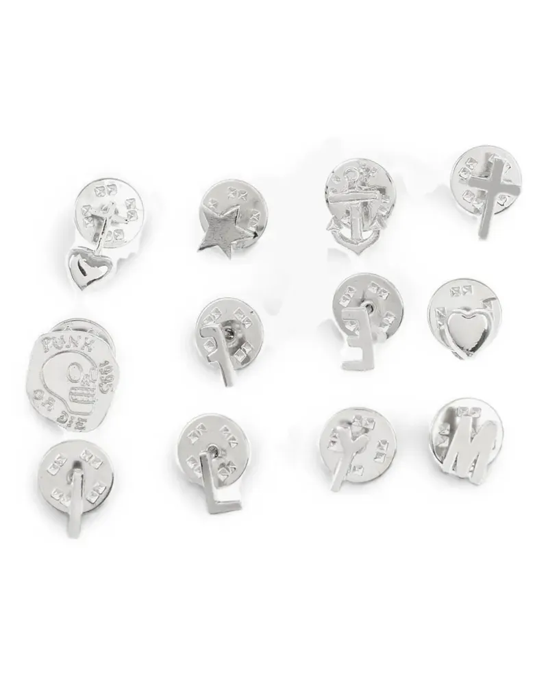 Dsquared2 logo-engraved motif pins set (12-set) - Silber Silber