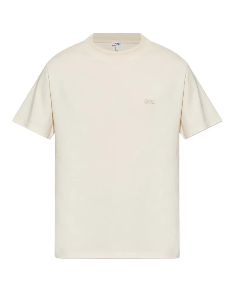 Loewe logo-embroidered cotton T-shirt - Nude Nude