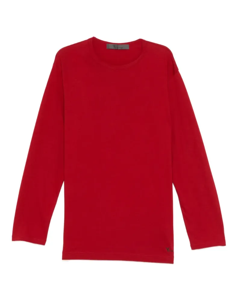 Yohji Yamamoto LOGO PRINT LONG SLEEVE T-SHIRT - Rot Rot