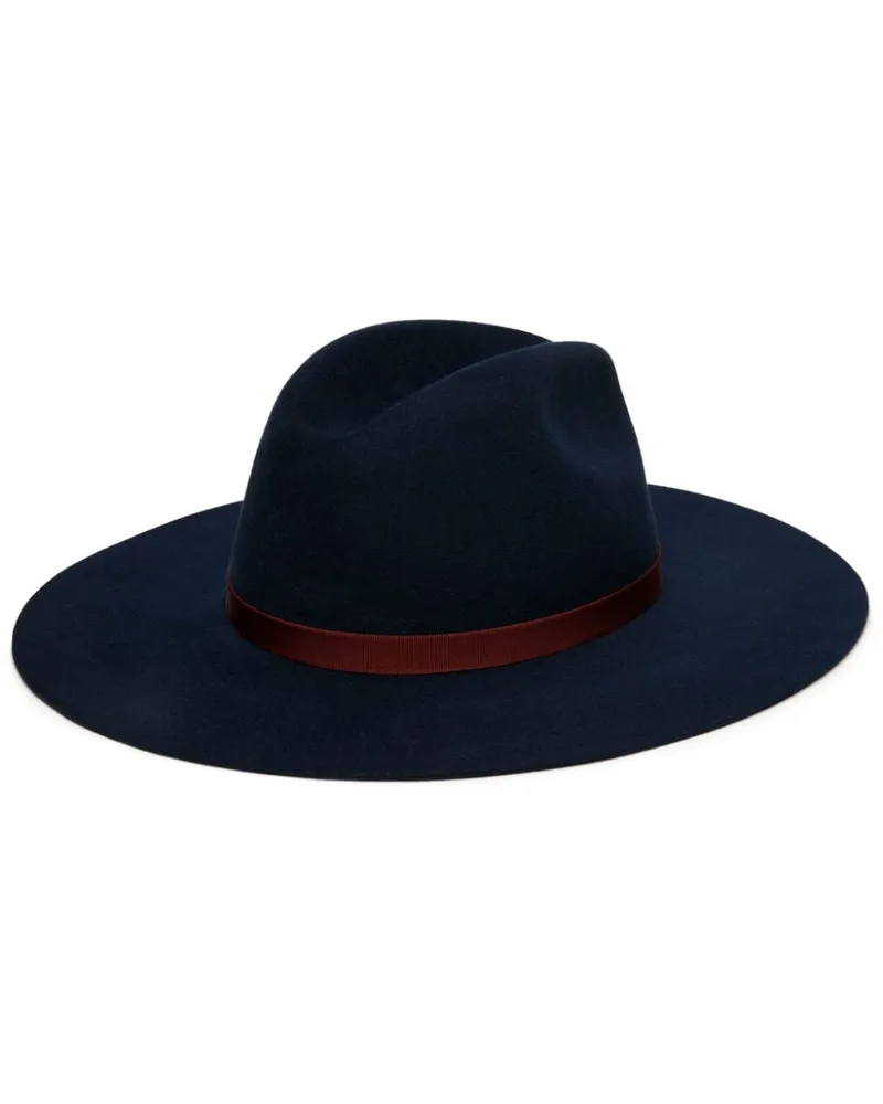 Bally Fedora mit Logo-Stickerei Blau