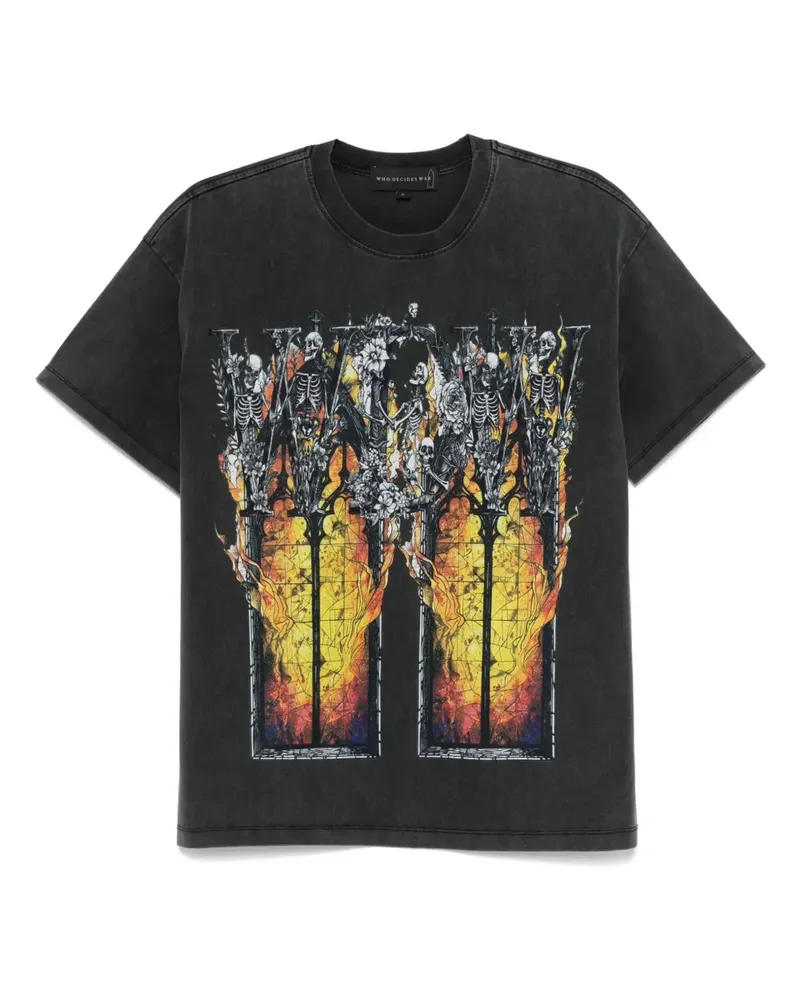 WHO DECIDES WAR Ember Chapel T-Shirt - Schwarz Schwarz