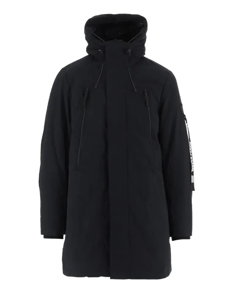 OUTHERE Woven Peach hooded coat - Schwarz Schwarz