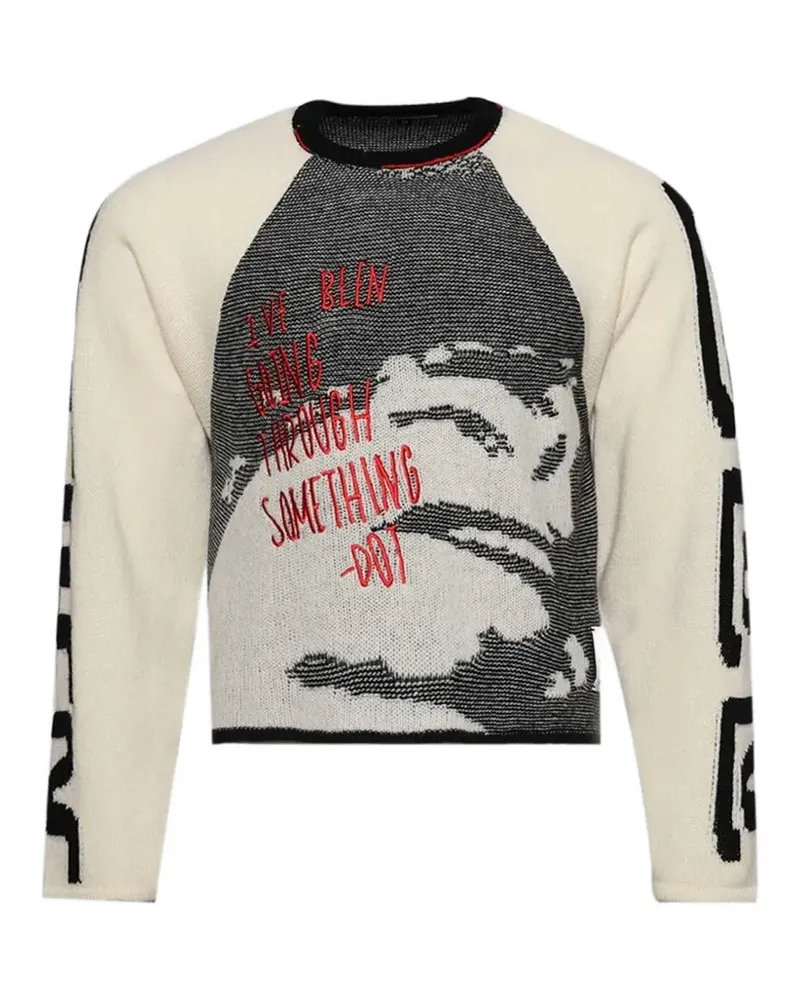 RRR123 graphic knit jumper - Nude Nude