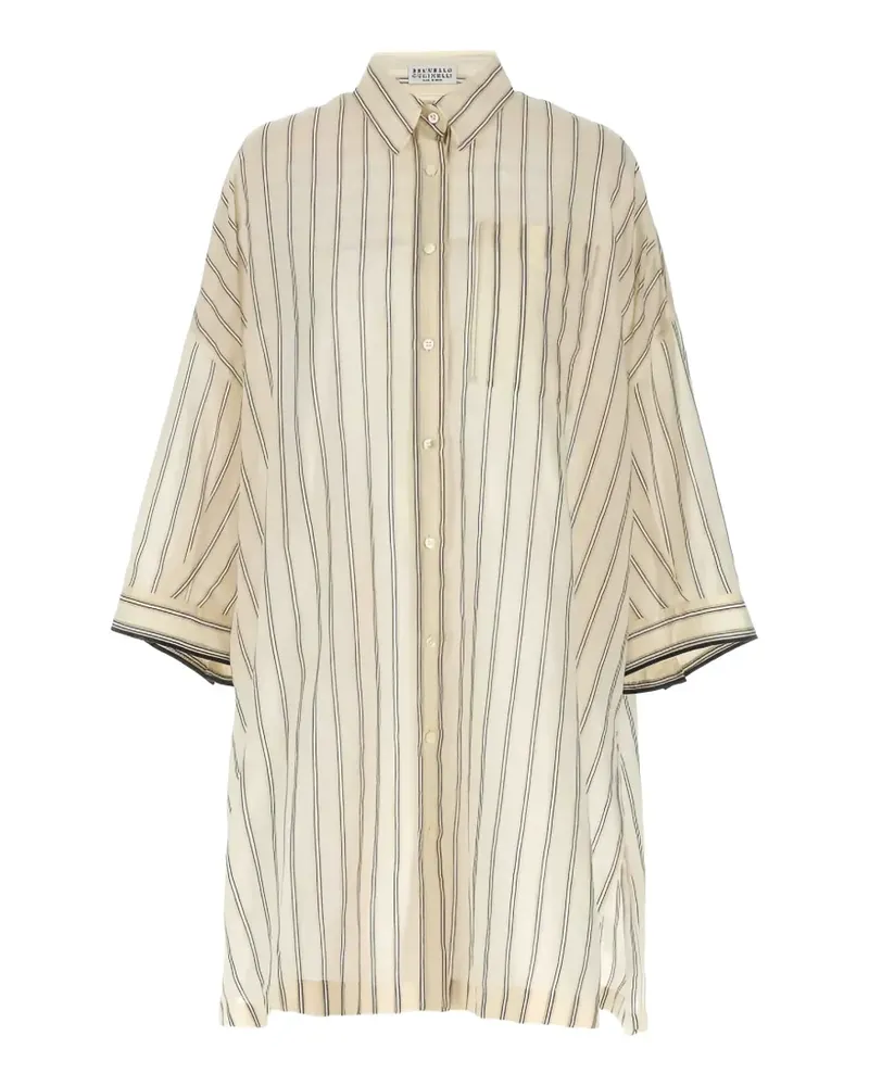 Brunello Cucinelli striped oversized shirt - Nude Nude