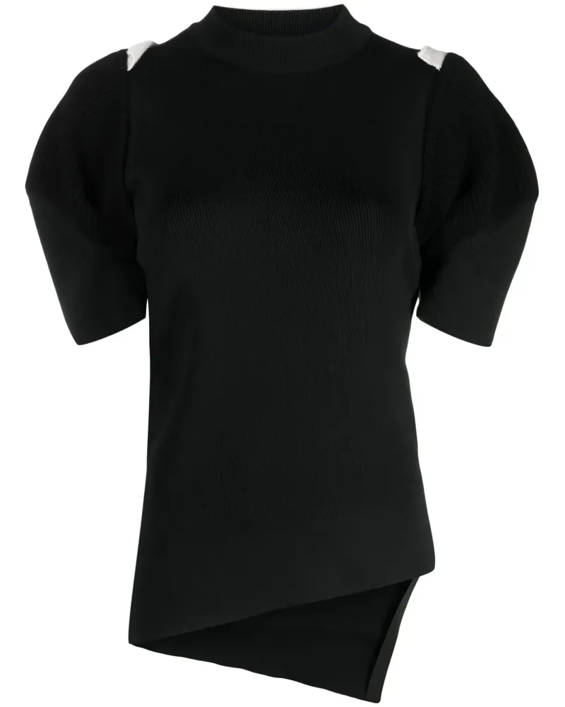 Sacai Asymmetrisches Oberteil - Schwarz Schwarz
