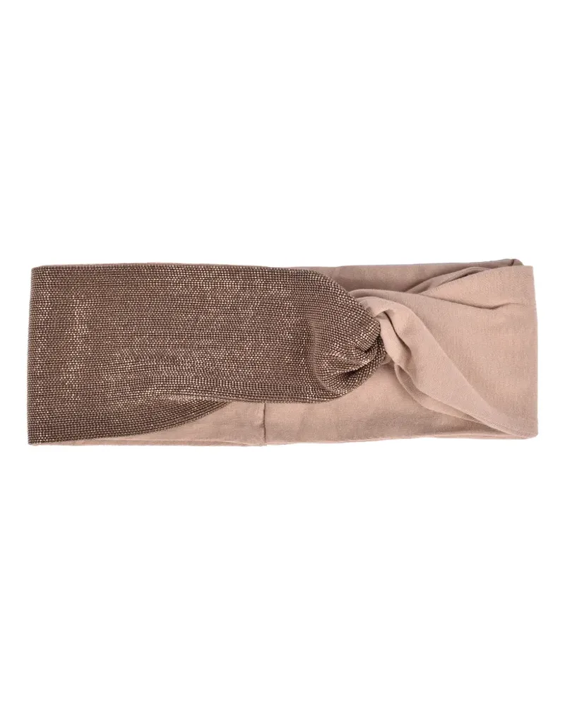 Brunello Cucinelli beaded twisted headband - Nude Nude