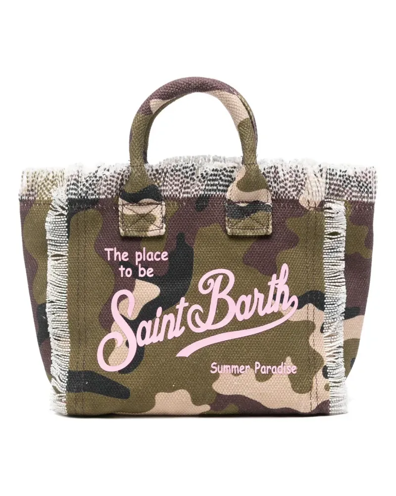 MC2 Saint Barth camouflage-print frayed beach bag - Grün Grün