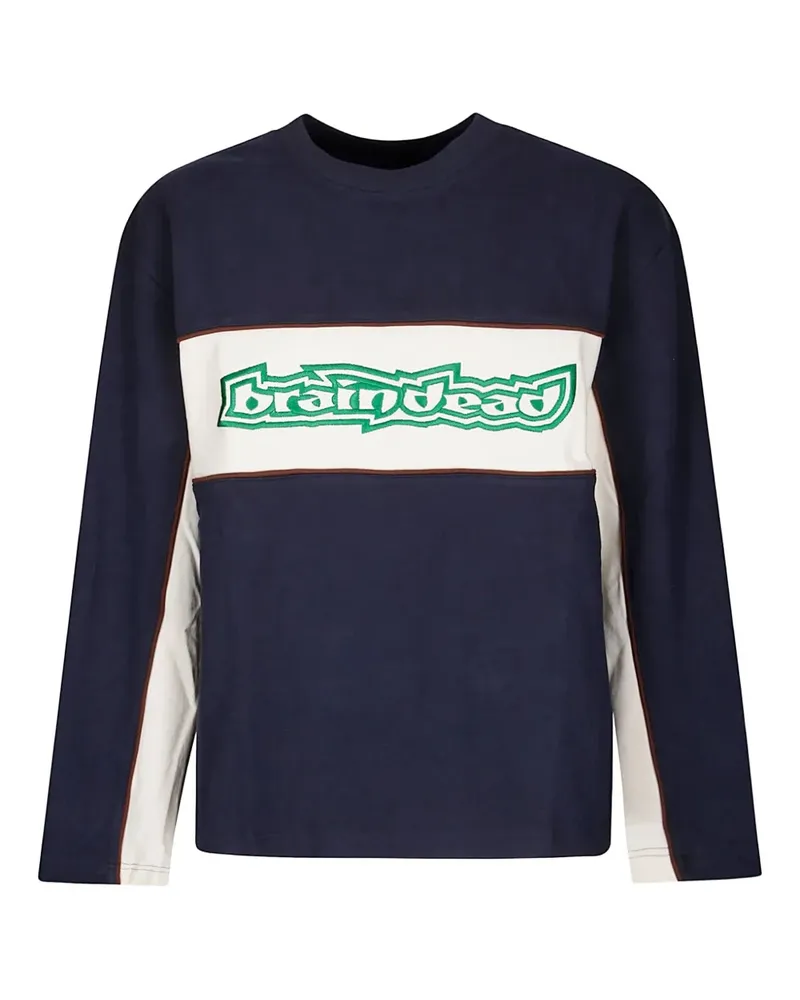 Brain Dead long-embroidered sweatshirt - Blau Blau