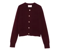 Geknöpfter Cardigan mit aufgesetzten Taschen - Rot