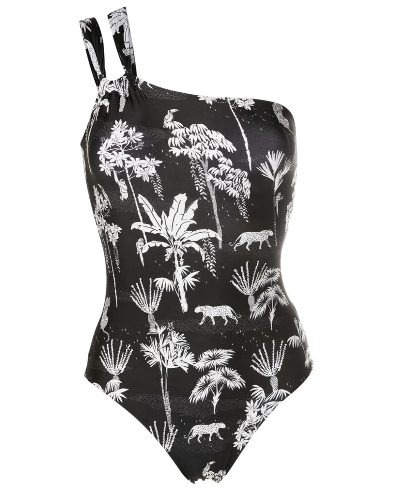 Lygia & Nanny Badeanzug mit Logo-Print - Schwarz Schwarz