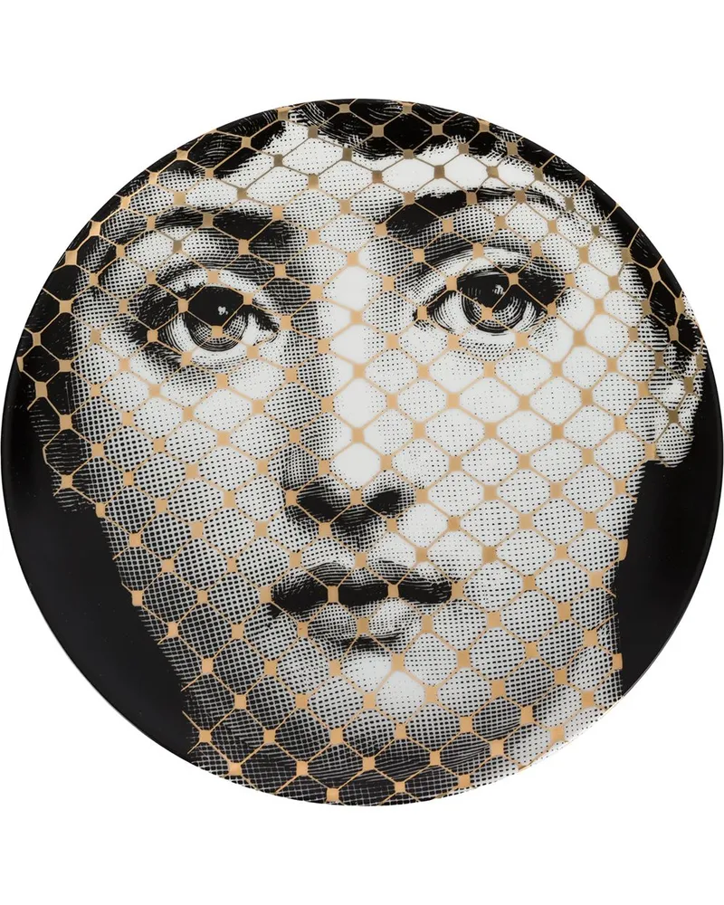 Fornasetti T&V' Wandteller mit Gesicht Grau