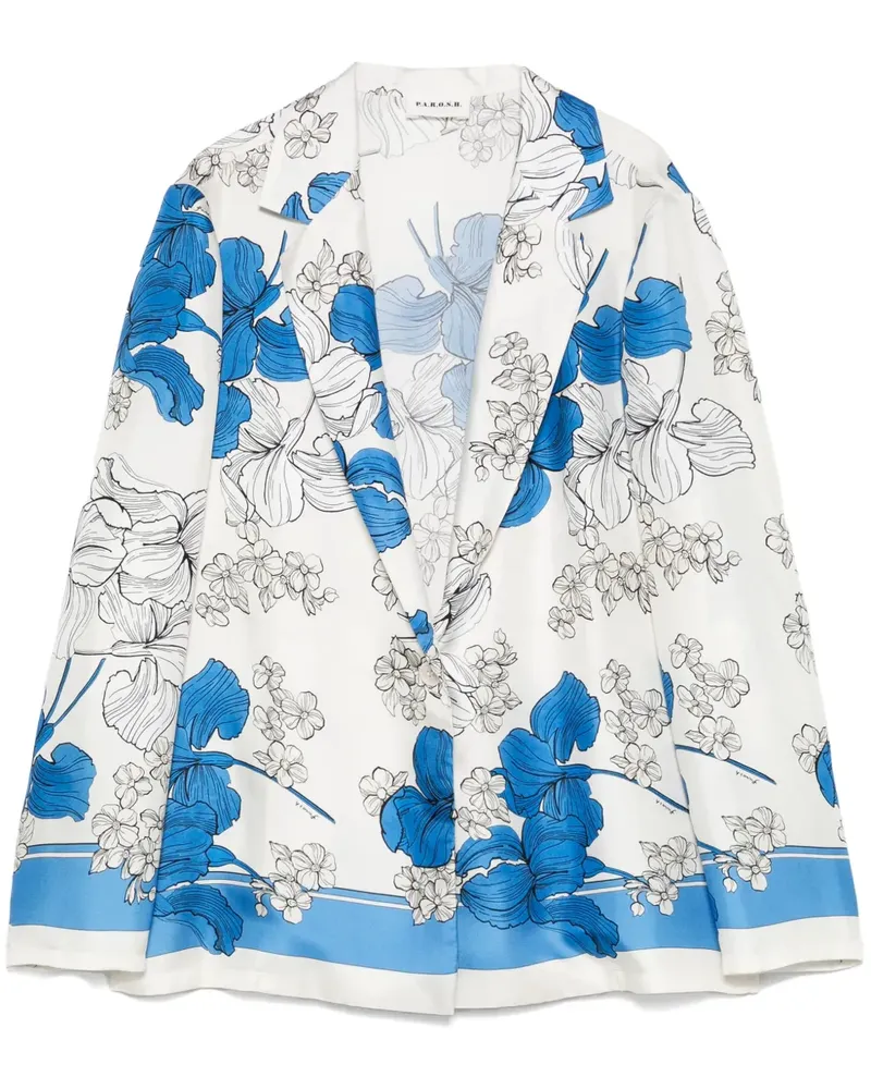 P.A.R.O.S.H. P.A.R.O H. Sakko mit Blumen-Print - Weiß Weiß