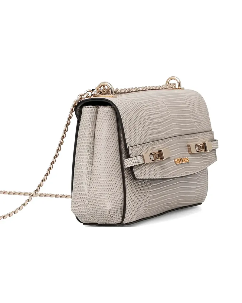 Guess Melinda lizard-effect chain satchel bag - Nude Nude