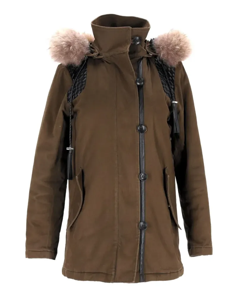 Maje Gove faux-fur hooded parka - Braun Braun