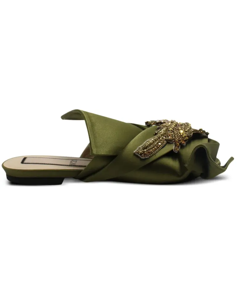 N° 21 Verzierte Sandalen mit Knoten - Grün Grün