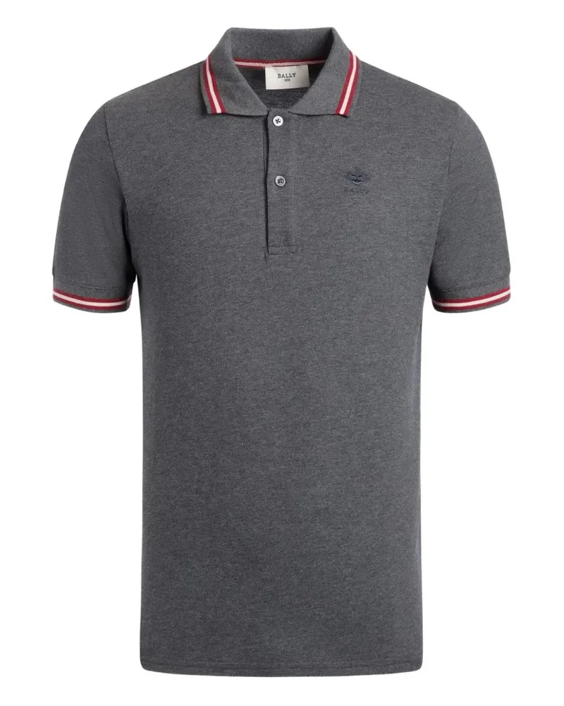 Bally Piqué-Poloshirt mit Logo-Stickerei - Grau Grau
