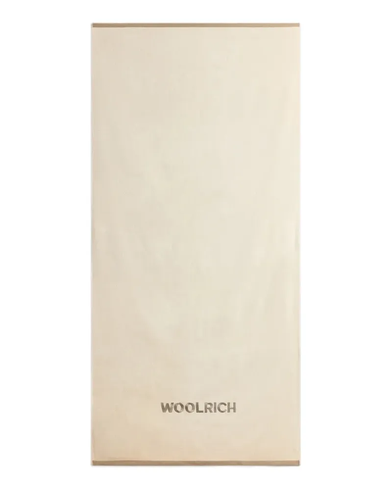 Woolrich logo-embroidered beach towel - Nude Nude
