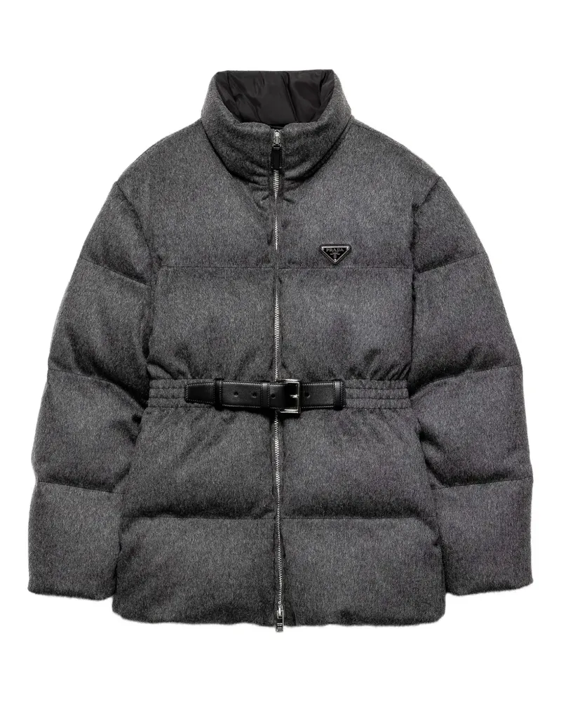 Prada Daunenjacke mit Gürtel - Blau Blau