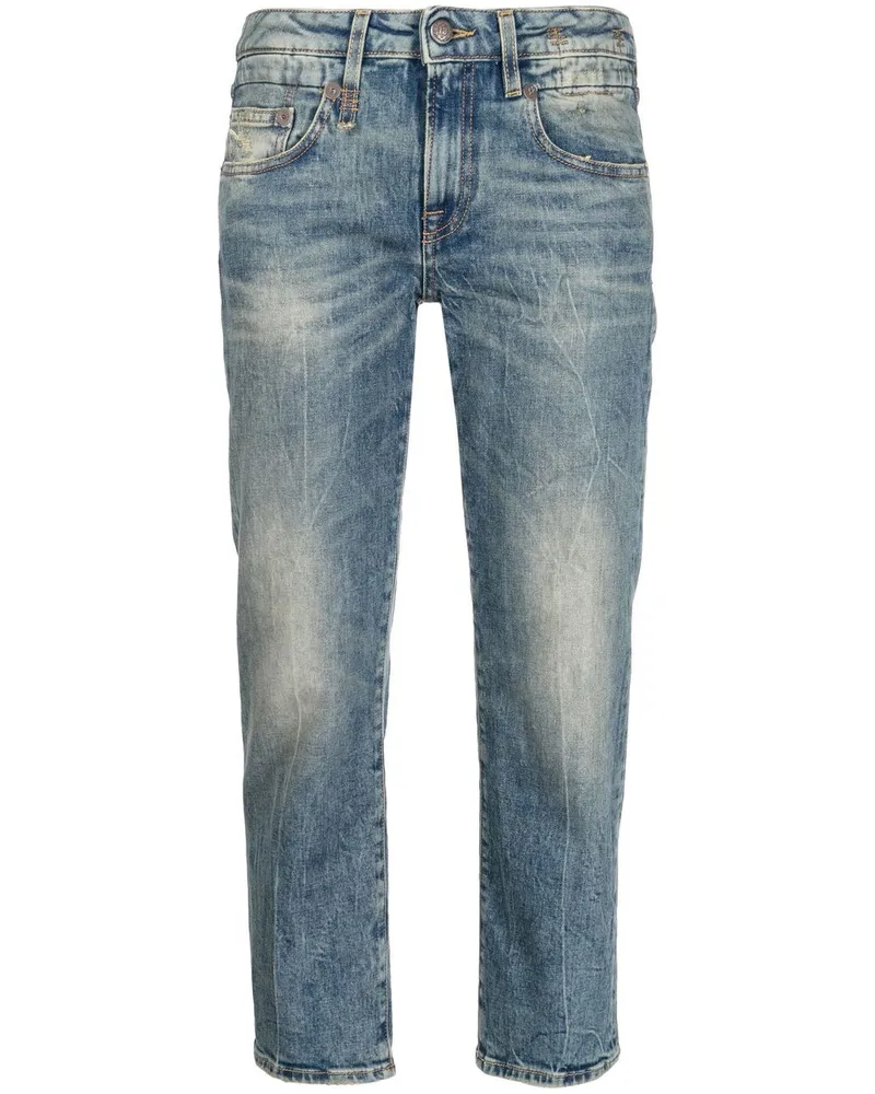 R13 Ausgeblichene Cropped-Jeans - Blau Blau