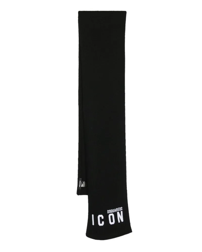 Dsquared2 Schal mit Logo-Stickerei - Schwarz Schwarz