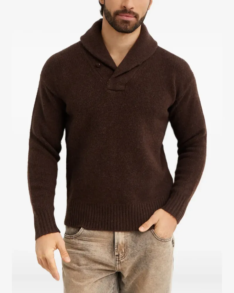 Ralph Lauren shawl-collar wool sweater - Braun Braun